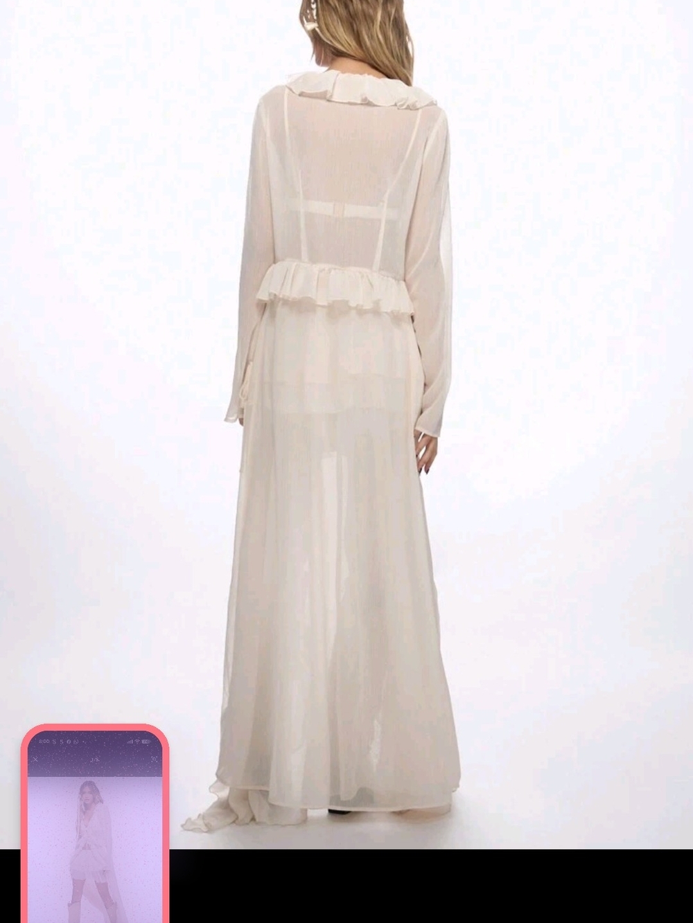Missguided Cream Ruffle Shawl And Maxi Dress - Picture 5 of 5